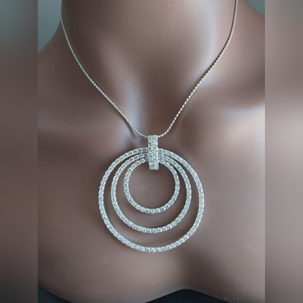 Silver Pendant Necklace and Earring Set - Picture 3 of 10